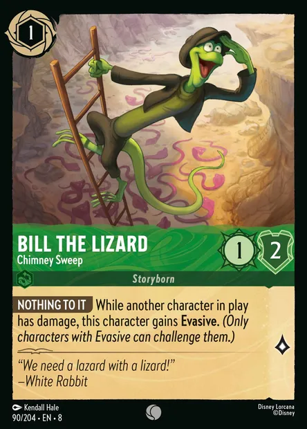 Bill the Lizard - Chimney Sweep, Disney Lorcana card CH8-090 — The Reign of Jafar set