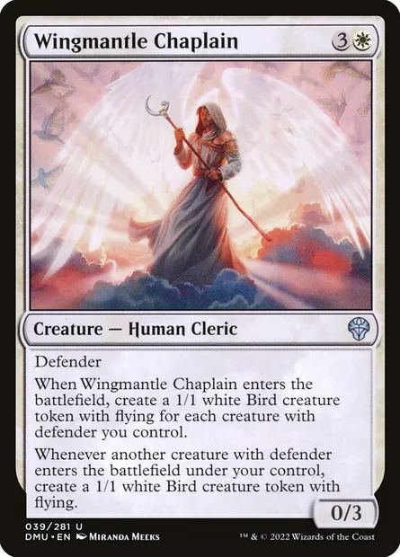 Wingmantle Chaplain, Magic card DMU 39 — Dominaria United set
