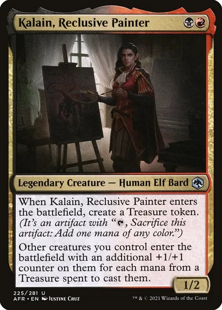 Kalain, Reclusive Painter, Magic card AFR 225 — Adventures in the Forgotten Realms set