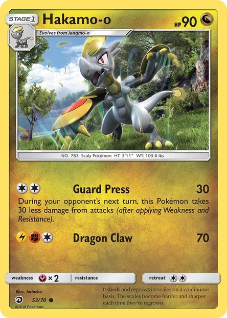 Hakamo-o, Pokémon card DRM 53 — Dragon Majesty set
