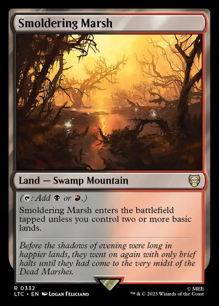 Smoldering Marsh, Magic card LTC 332 — Tales of Middle-earth Commander set