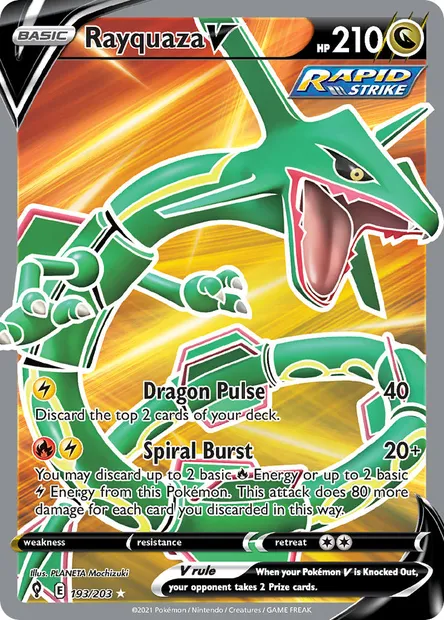 Rayquaza V, Pokémon card EVS 193 — Evolving Skies set