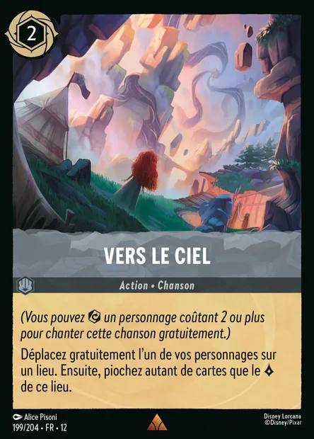 Vers le ciel, carte Disney Lorcana CH12-199 — extension Contrées Inconnues
