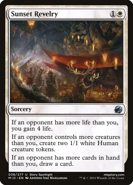 Sunset Revelry, Magic card MID 38 — Innistrad: Midnight Hunt set