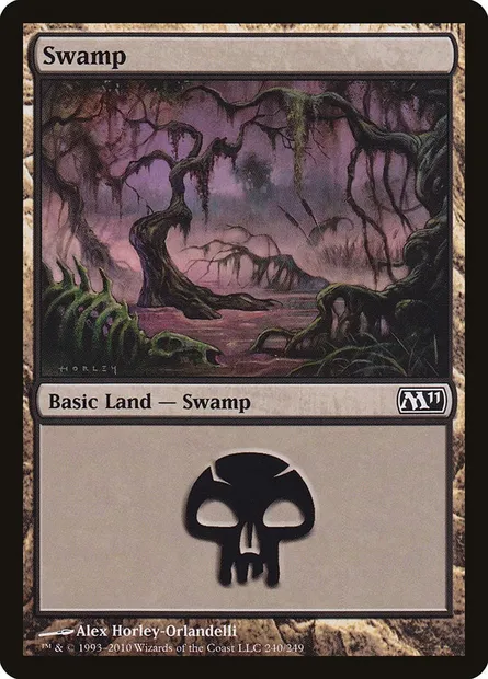 Swamp, Magic card M11 240 — Magic 2011 set