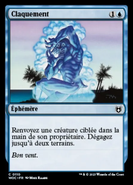 Claquement, carte Magic WOC 110 — extension Wilds of Eldraine Commander