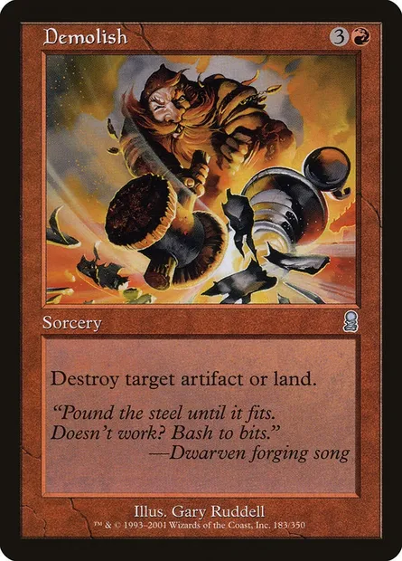 Démolition, carte Magic ODY 183 — extension Odyssée
