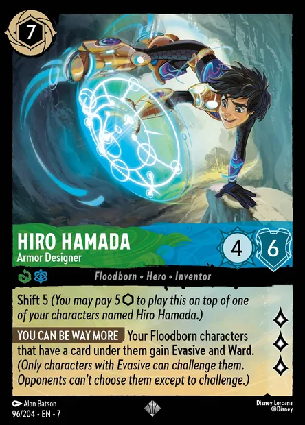 Hiro Hamada - Armor Designer, Disney Lorcana card CH7-096 — Archazia's Island set
