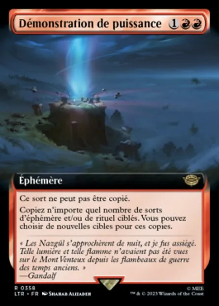 Démonstration de puissance, carte Magic LTR 358 — extension Le Seigneur des Anneaux : chroniques de la Terre du Milieu