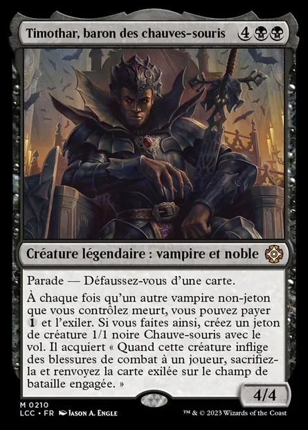 Timothar, baron des chauves-souris, carte Magic LCC 210 — extension The Lost Caverns of Ixalan Commander