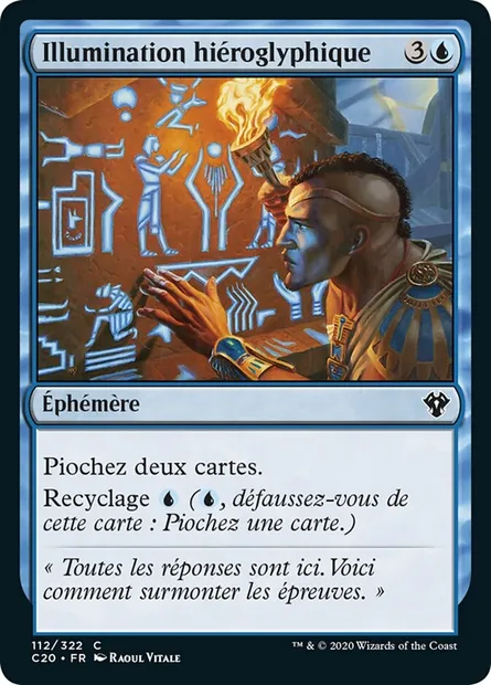 Illumination hiéroglyphique, carte Magic C20 112 — extension Commander 2020