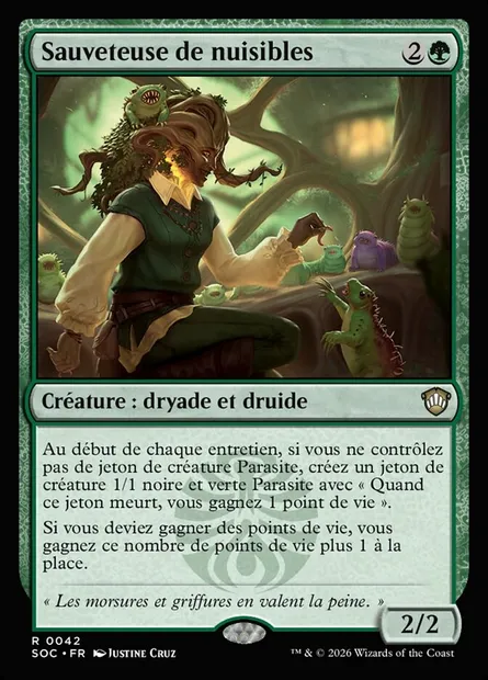 Sauveteuse de nuisibles, carte Magic SOC 42 — extension Secrets of Strixhaven Commander