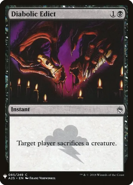 Diabolic Edict, Magic card PLST A25-85 — The List set