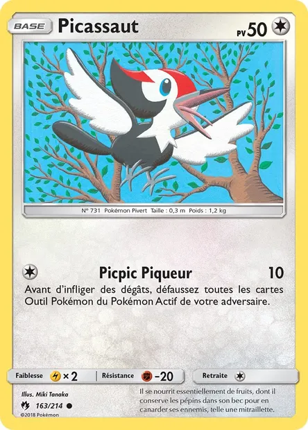 Picassaut, carte Pokémon LOT 163 — extension Tonnerre Perdu
