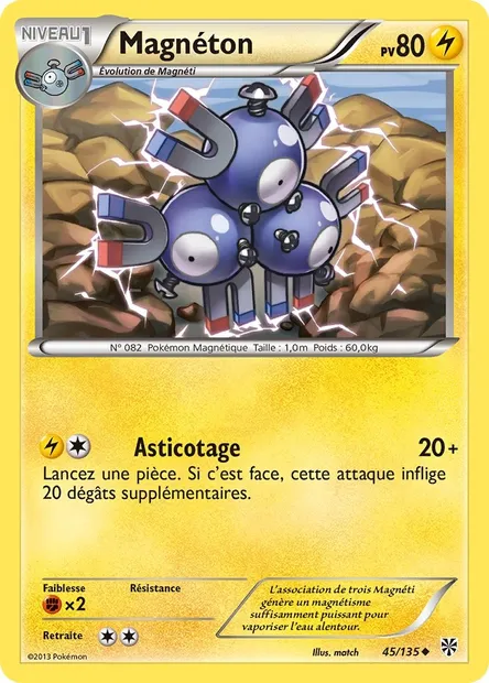Magnéton, carte Pokémon PLS 45 — extension Tempète Plasma
