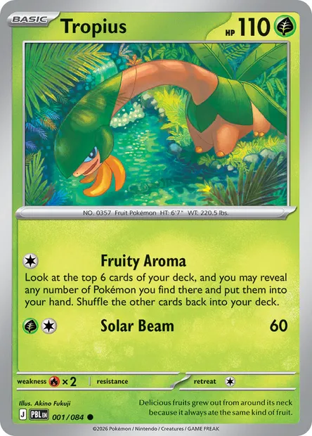 Tropius, Pokémon card PBL 001 — Pitch Black set