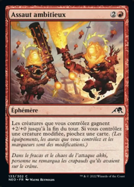 Assaut ambitieux, carte Magic NEO 133 — extension Kamigawa: La Dynastie Néon