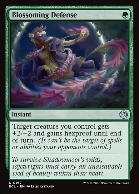 Blossoming Defense, Magic card ECL 167 — Lorwyn Eclipsed set