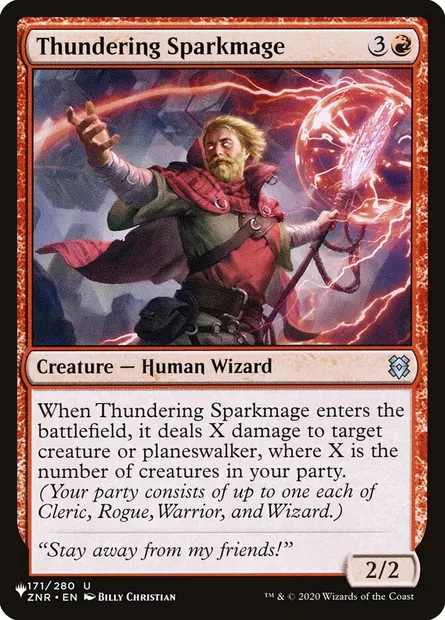 Thundering Sparkmage, Magic card PLST ZNR-171 — The List set