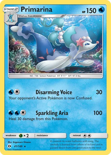 Primarina, Pokémon card SUM 41 — Sun & Moon set