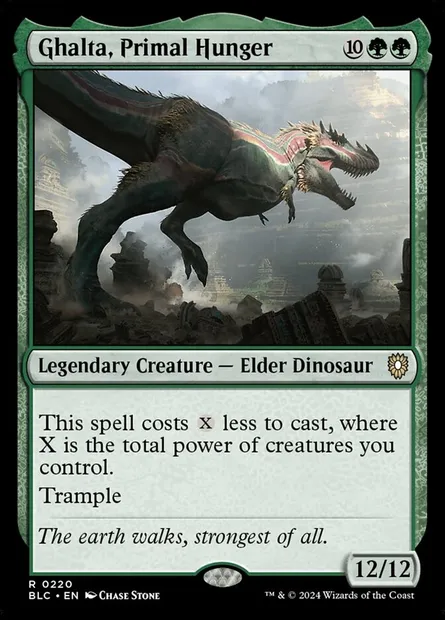 Ghalta, Primal Hunger, Magic card BLC 220 — Bloomburrow Commander set