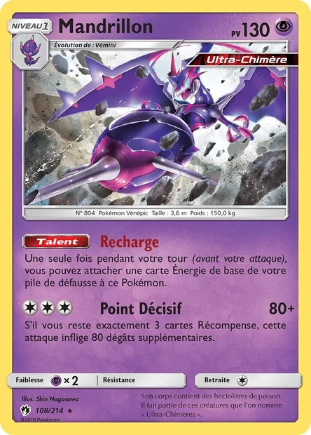 Mandrillon, carte Pokémon LOT 108 — extension Tonnerre Perdu