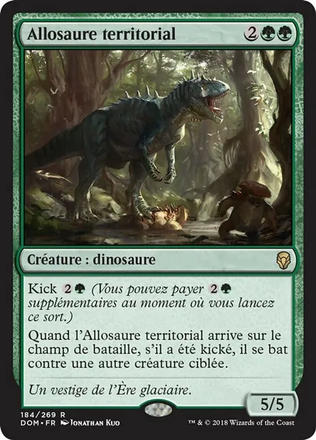 Allosaure territorial, carte Magic DOM 184 — extension Dominaria