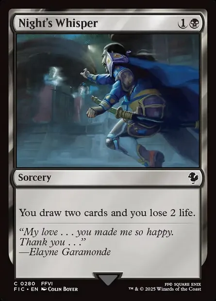 Night's Whisper, Magic card FIC 280 — Final Fantasy Commander set
