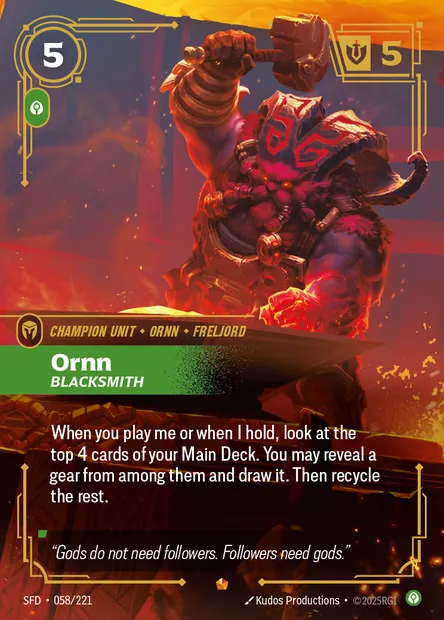Ornn, Riftbound card SFD 058 — Spiritforged set