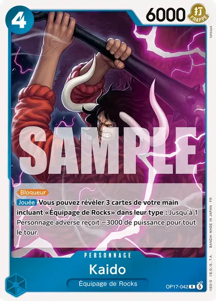 Kaido, carte One Piece OP17-042 — extension LES GUERRIERS LES PLUS PUISSANTS AU MONDE