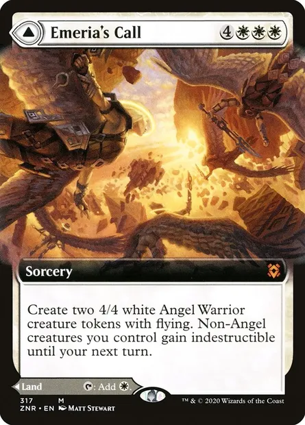 Appel d'Éméria // Éméria, fort céleste fracassé, carte Magic ZNR 317 — extension Renaissance de Zendikar