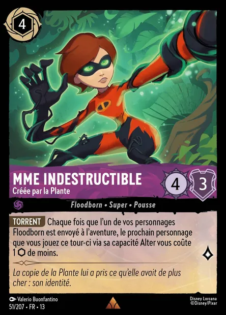 Mme Indestructible - Créée par la Plante, carte Disney Lorcana CH13-051 — extension Invasion Epineuse!