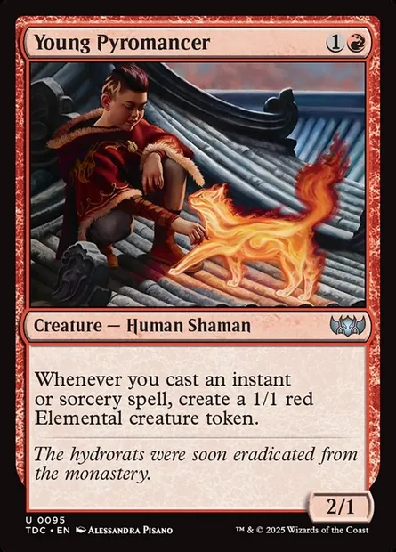 Young Pyromancer, Magic card TDC 95 — Tarkir: Dragonstorm Commander set