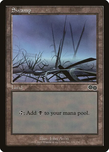 Swamp, Magic card USG 339 — Urza's Saga set
