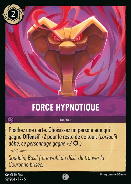Force hypnotique, carte Disney Lorcana CH5-059 — extension Ciel Scintillant