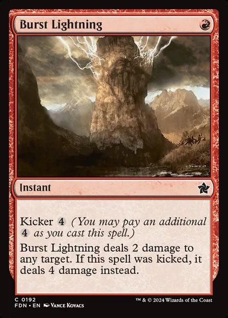 Burst Lightning, Magic card FDN 192 — Foundations set