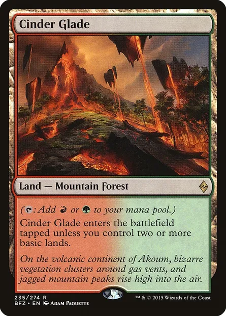 Cinder Glade, Magic card BFZ 235 — Battle for Zendikar set