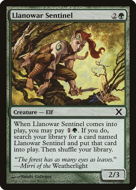 Llanowar Sentinel, Magic card 10E 275 — Tenth Edition set