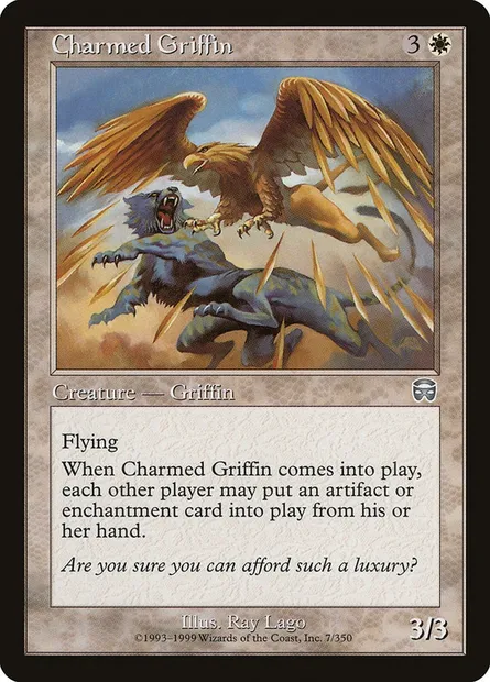 Charmed Griffin, Magic card MMQ 7 — Mercadian Masques set
