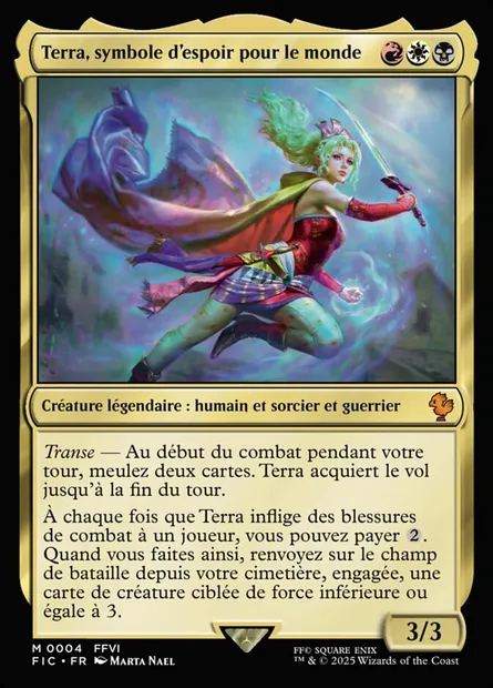 Terra, symbole d'espoir pour le monde, carte Magic FIC 4 — extension Final Fantasy Commander