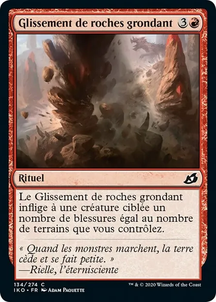 Glissement de roches grondant, carte Magic IKO 134 — extension Ikoria: Lair of Behemoths