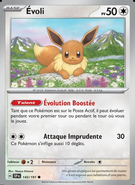 Évoli, carte Pokémon SSP 143 — extension Étincelles Déferlantes