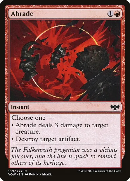 Abrade, Magic card VOW 139 — Innistrad: Crimson Vow set