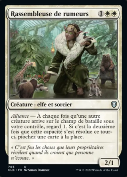 Rassembleuse de rumeurs, carte Magic CLB 705 — extension Commander Légendes : la bataille de la Porte de Baldur