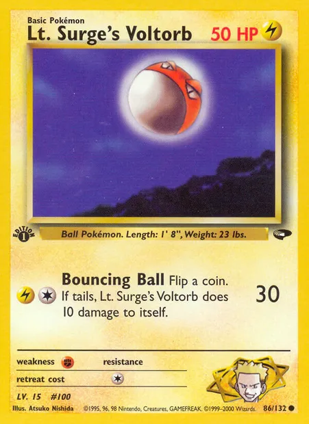 Lt. Surge's Voltorb, Pokémon card GC 86 — Gym Challenge set