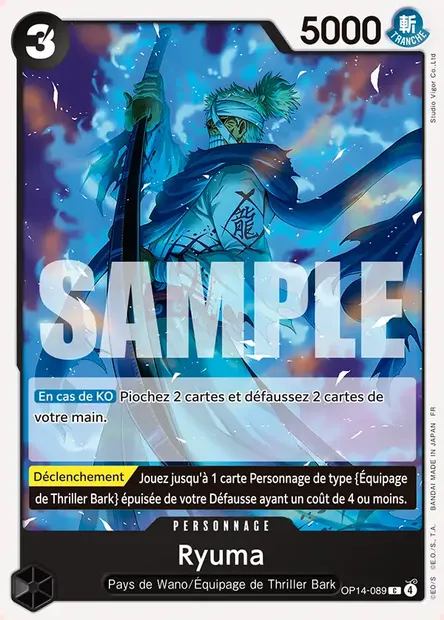 Ryuma, carte One Piece OP14-089 — extension LES SEPT DE LA MER D'AZUR