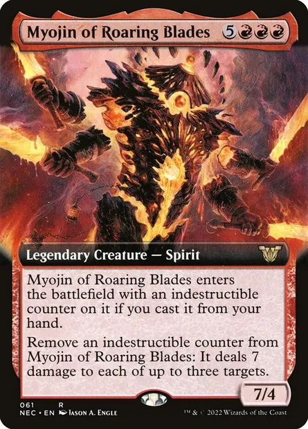Myojin of Roaring Blades, Magic card NEC 61 — Neon Dynasty Commander set