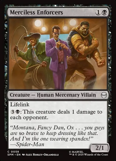 Merciless Enforcers, Magic card SPM 58 — Marvel's Spider-Man set