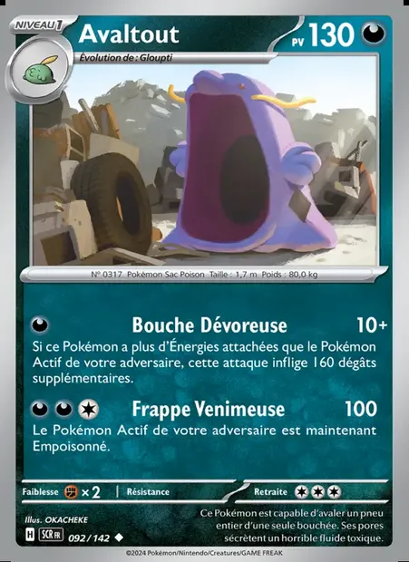 Avaltout, carte Pokémon SCR 092 — extension Couronne Stellaire