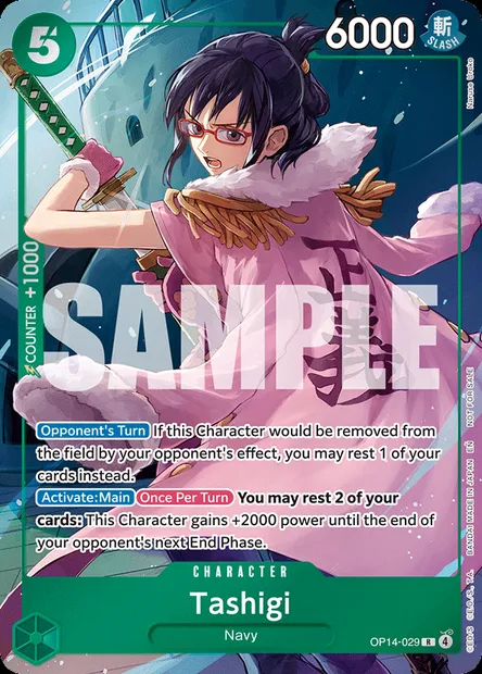 Tashigi, One Piece card OP14-029 — THE AZURE SEA’S SEVEN set